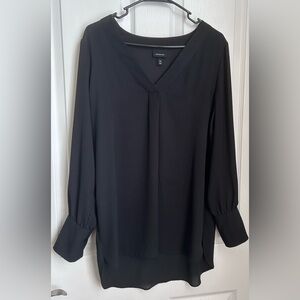 Who What Wear Black V-Neck Blouse